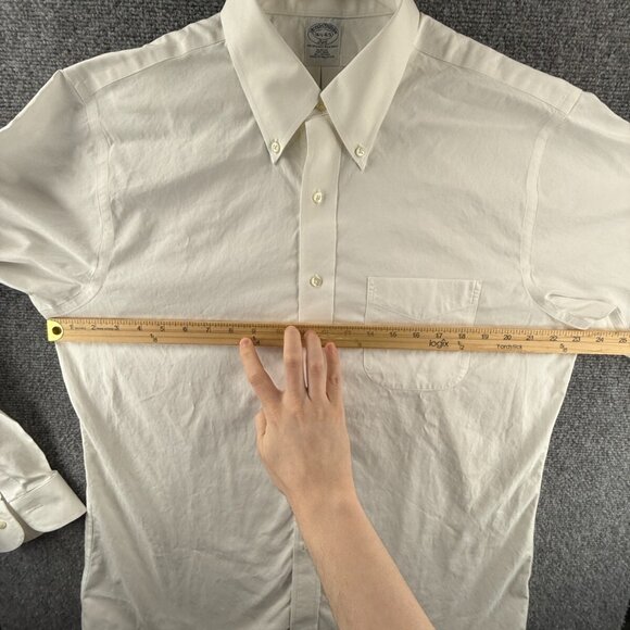 Brooks Brothers 16.5 4/5 Non-Iron Button-Down White Cotton Slim Shirt Mens Adult - Picture 6 of 16